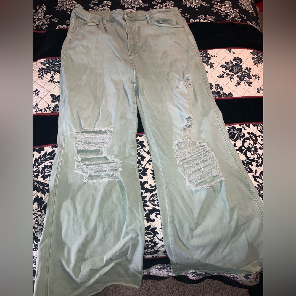 Blakeley Light Green Denim Pants